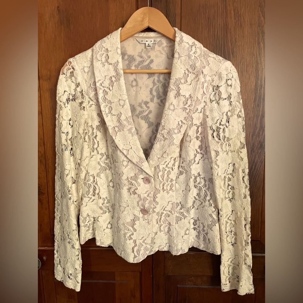 Cream lace Cabi jacket